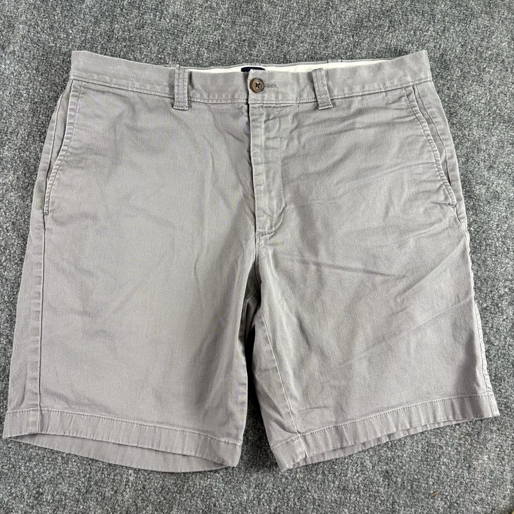 J.Crew Stretch Chino Shorts Men 35 x 9 Gray Preppy Coastal Classic Golf Summer